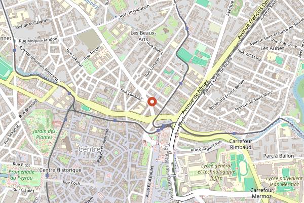 Map showing Marché des Beaux-Arts in Montpellier
