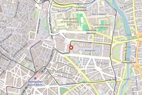 Map showing Marché Paysan d'Antigone in Montpellier