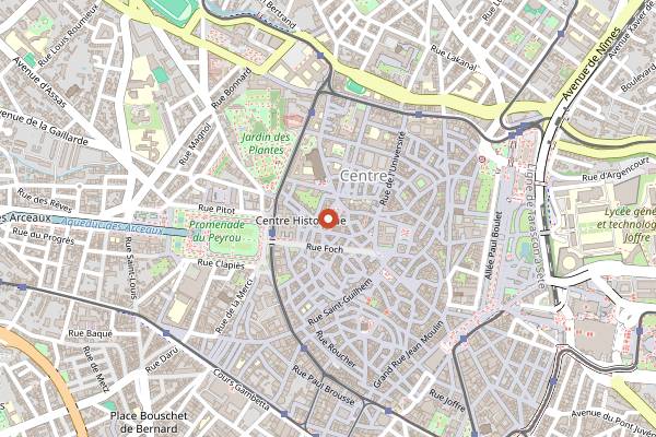 Map showing La Canourgue in Montpellier