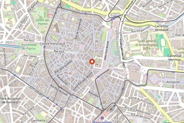 Map showing La Maison d'Anna in Montpellier