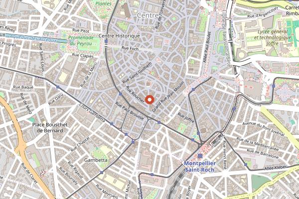 Map showing La Mamma St Roch in Montpellier