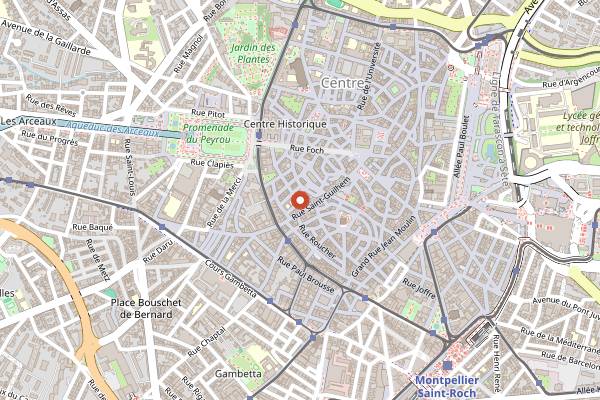Map showing Leclère in Montpellier