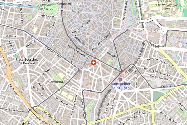Map showing Mélissa Coquillages in Montpellier