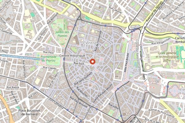 Map showing Esprit Vin in Montpellier