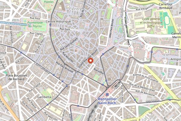 Map showing Pousse Pas Mémé dans la Vigne in Montpellier