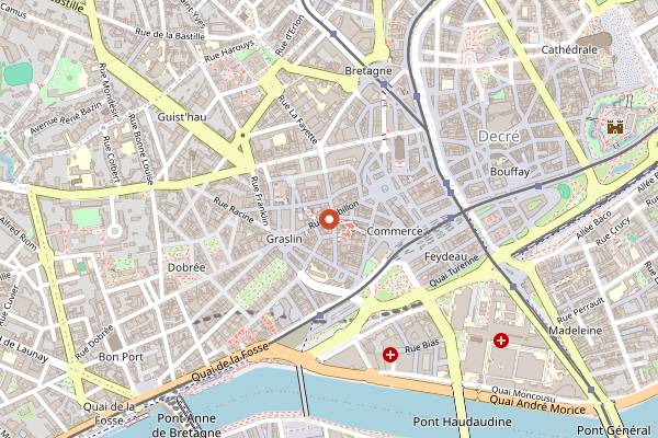 Map showing Debotté Crébillon in Nantes