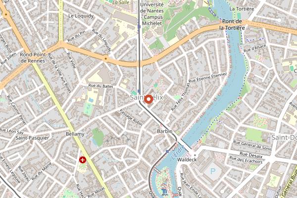 Map showing La Petite Boulangerie in Nantes
