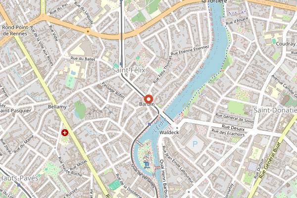 Map showing Pains, Beurre et Chocolat in Nantes