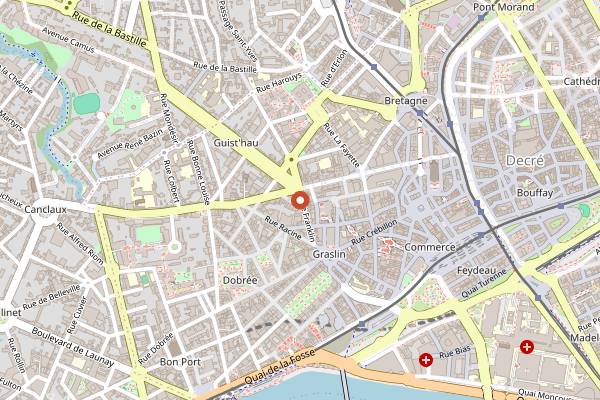 Map showing Vincent Guerlais in Nantes