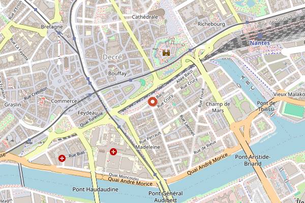 Map showing Délirium Café in Nantes