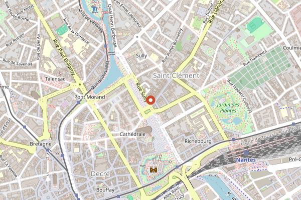 Map showing La Maison Café in Nantes