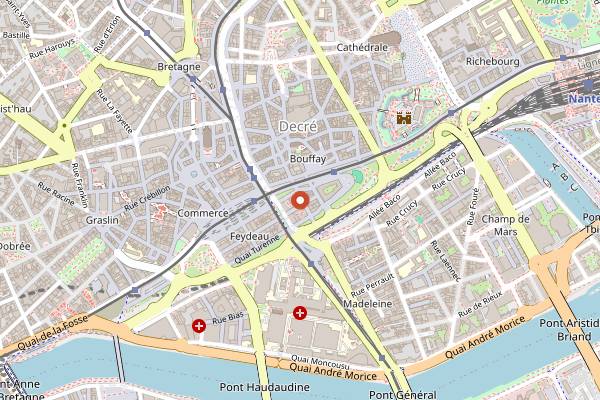 Map showing Le Chemin de Traverse in Nantes