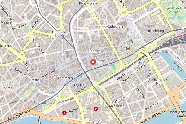 Map showing Le Rabelais in Nantes