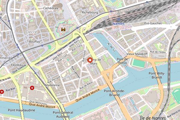 Map showing Melbourne Coffee in Nantes