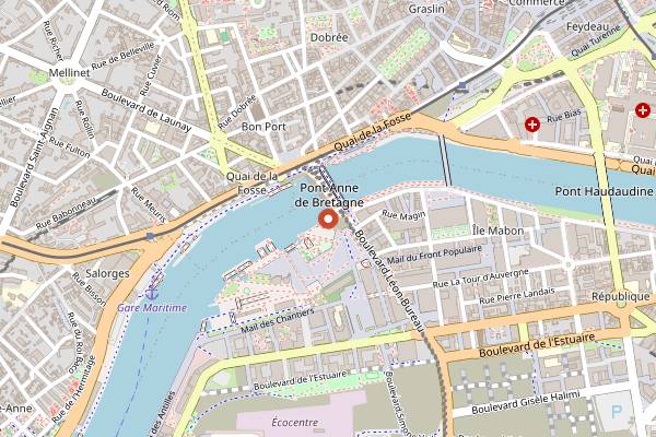 Map showing O Deck in Nantes