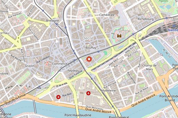 Map showing Asie Neptune in Nantes