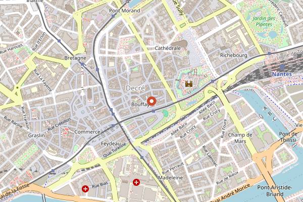 Map showing Glasgow Burgers in Nantes