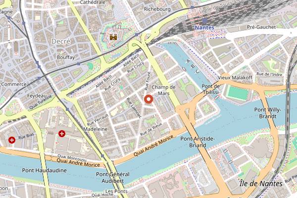 Map showing Le Café du Marché in Nantes