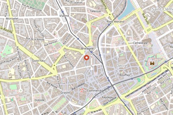 Map showing Waff'n Roll in Nantes