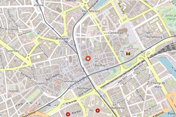 Map showing Boëma Café in Nantes