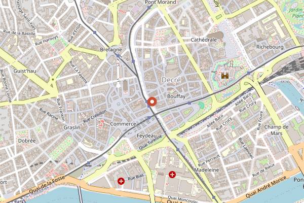 Map showing Curieux Coffeeshop in Nantes