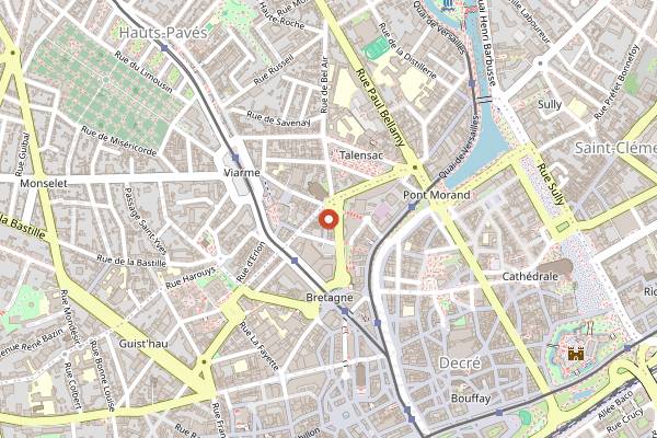 Map showing Horizon Café in Nantes