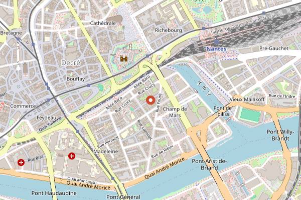Map showing Les Triplettes in Nantes