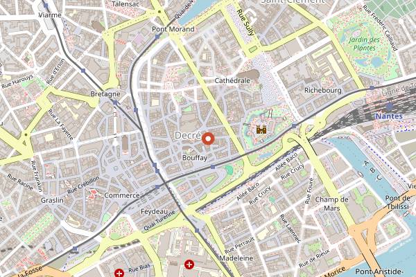 Map showing Chez Maman in Nantes