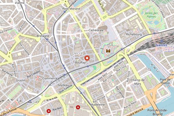 Map showing La Crêperie du Bouffay in Nantes