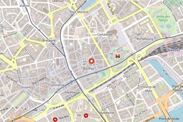 Map showing La Reine Margot in Nantes