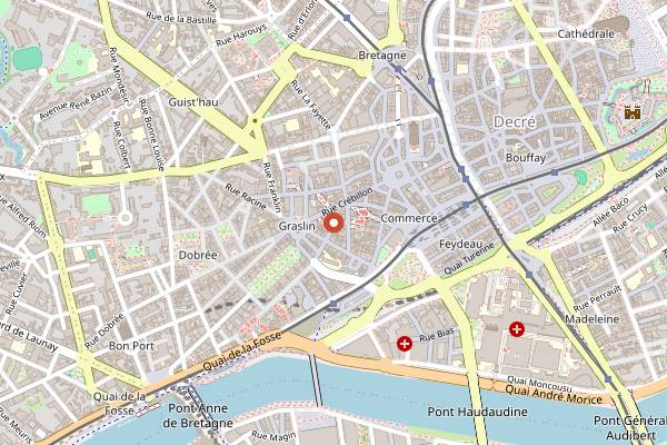 Map showing Le Milan & le Rossignol in Nantes