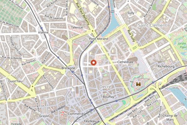 Map showing Pizzéria Pinocchio in Nantes