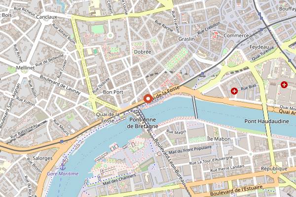 Map showing Délice Végétal in Nantes