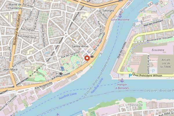 Map showing L'Atlantide 1874 Maison Guého in Nantes