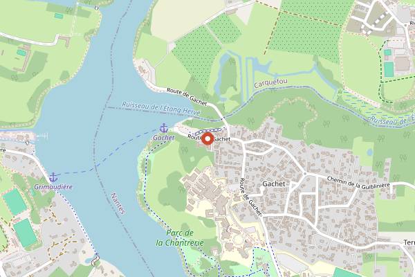 Map showing Le Manoir de la Régate in Nantes