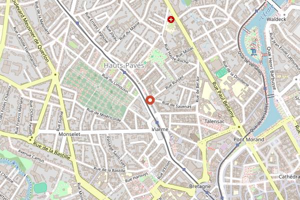 Map showing Les Cadets in Nantes