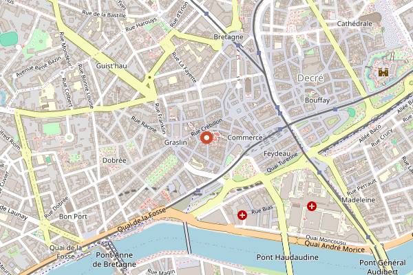 Map showing Song, Saveurs et Sens in Nantes
