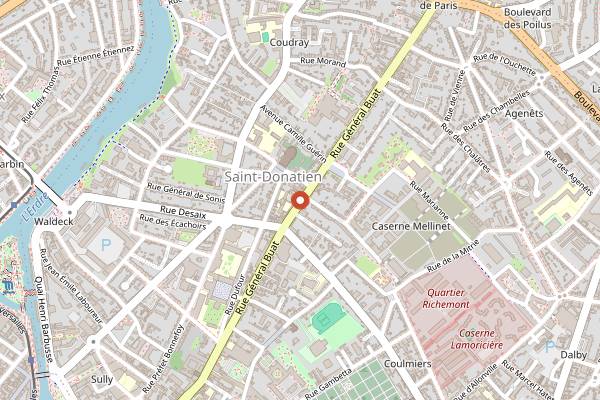 Map showing Couleur Chocolat in Nantes