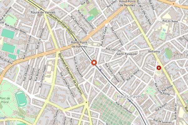 Map showing Au Petit Raphaël in Nantes