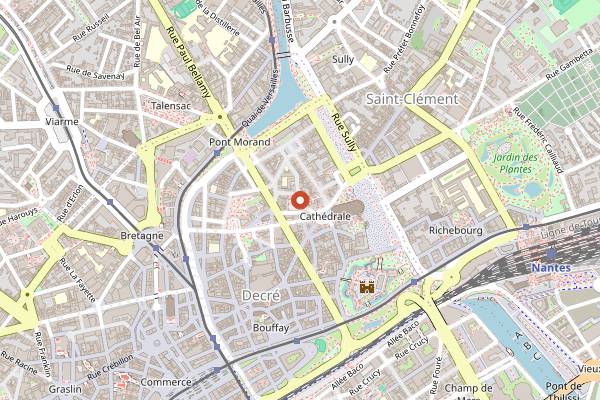 Map showing La Cachette in Nantes
