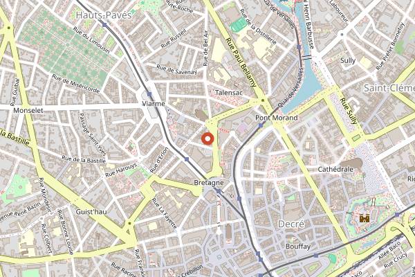 Map showing La Mandale in Nantes