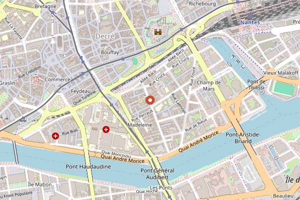 Map showing Bercail in Nantes