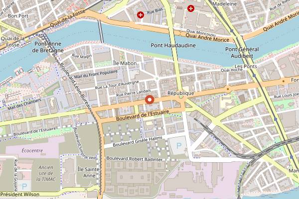 Map showing Bras de Fer in Nantes