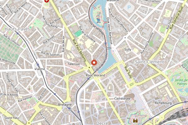 Map showing Le Mirza in Nantes