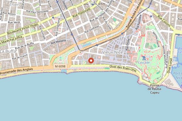 Map showing Boulangerie Jeannot in Nice