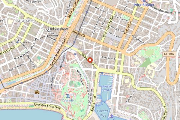 Map showing Beer District in Nice