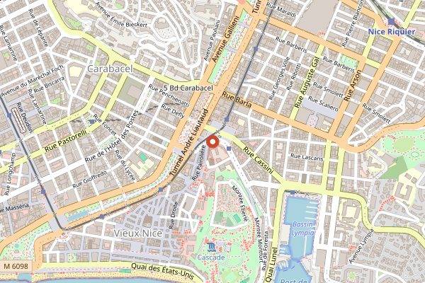 Map showing Cafe de Turin in Nice
