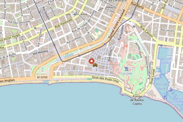 Map showing King's Pub in Nice