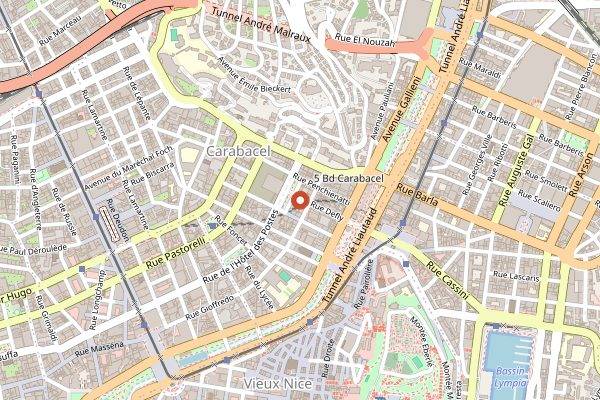 Map showing Allez Hops in Nice