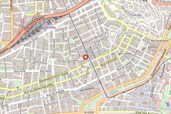 Map showing Cafe de Max in Nice